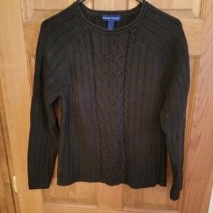 Karen Scott Black Cable Knit Sweater